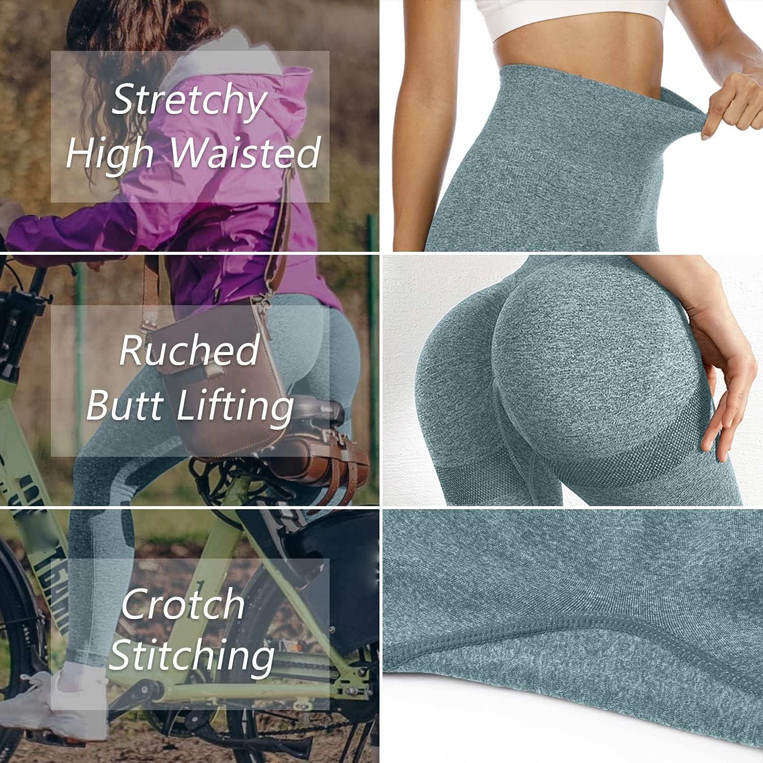 High Waisted Leggings for Women Tummy Control Butt Lifting Yoga Pants Workout Compression Tights