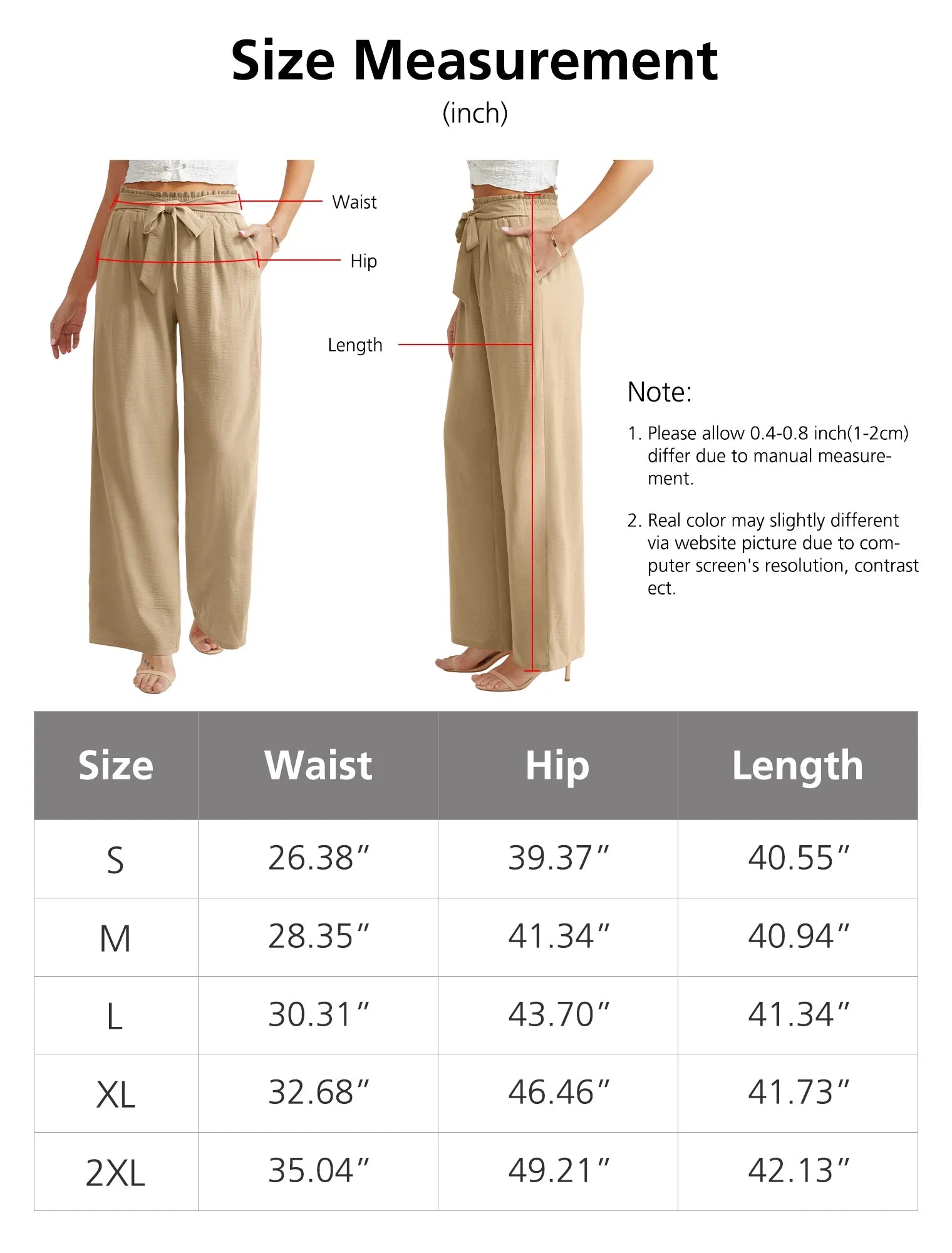 Women Casual Wide Leg Pants High Waisted Business Work Casual Pants Loose Flowy Beach Palazzo Pants