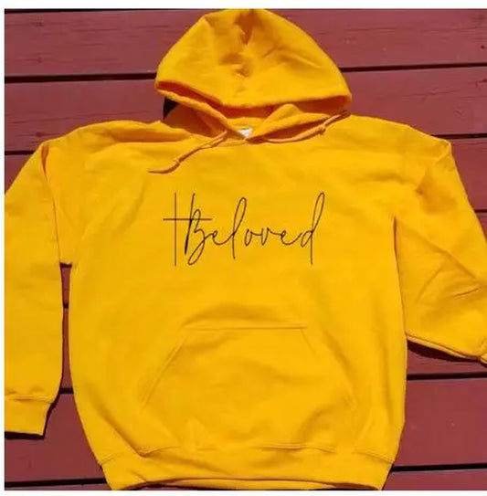 Beloved Graphic Hoodies Casual Bible Verse Fashion Clothing Sweatshirt Cotton Christian Jesus Beloved Cross Pullover Gift Tops